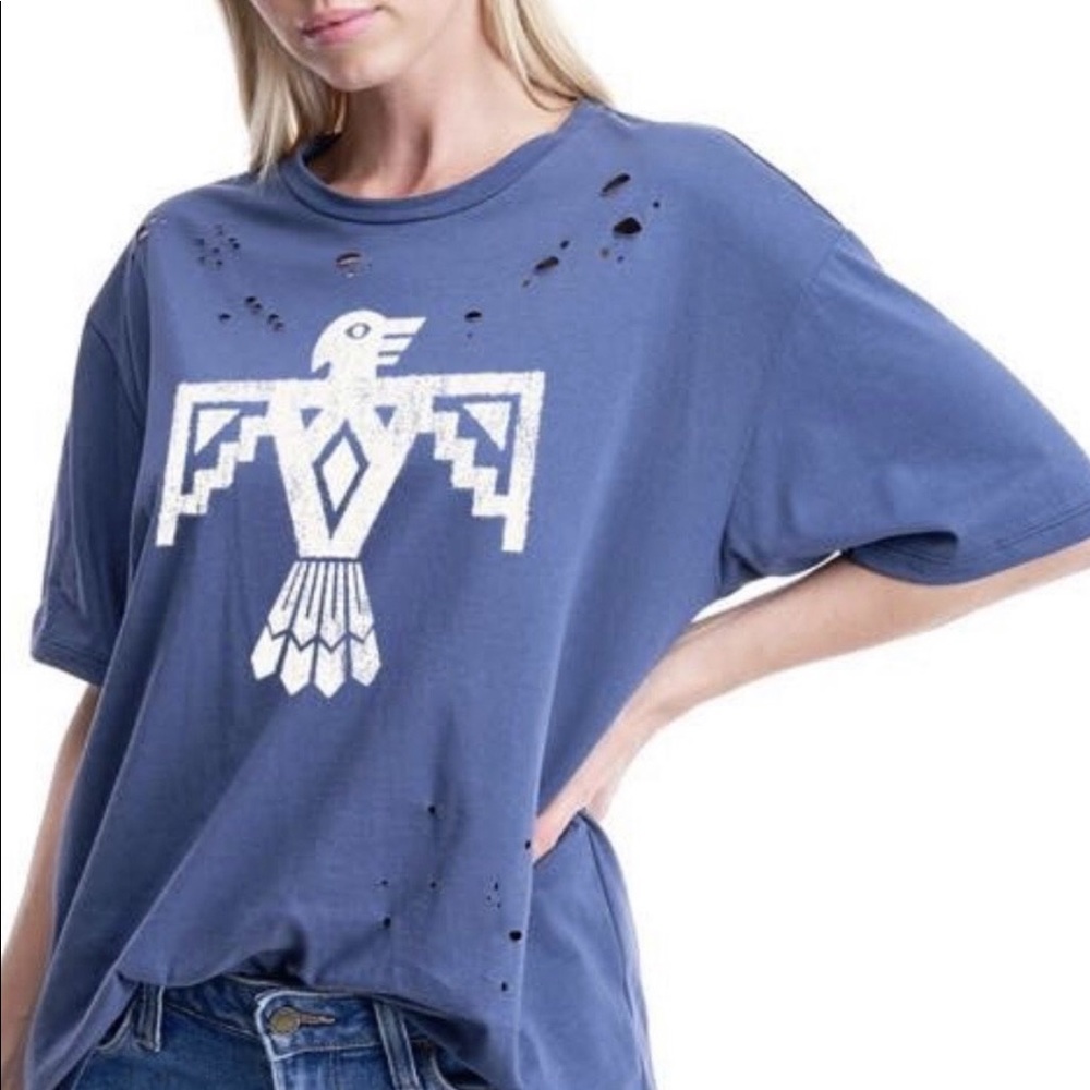 Free bird distressed boyfriend T